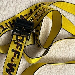 Off-White Nylon Blend Classic Buckle Yellow Black Industrial Belt One Size